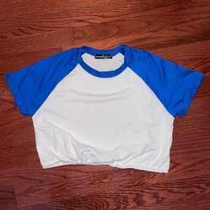 Baseball tee crop top